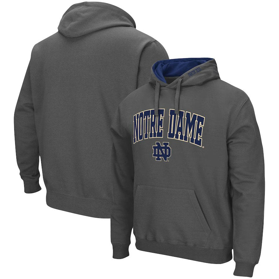 Notre Dame Fighting Irish 2XL Colosseum Arch & Logo 3.0 Pullover Hoodie - Charcoal - UKASSNI