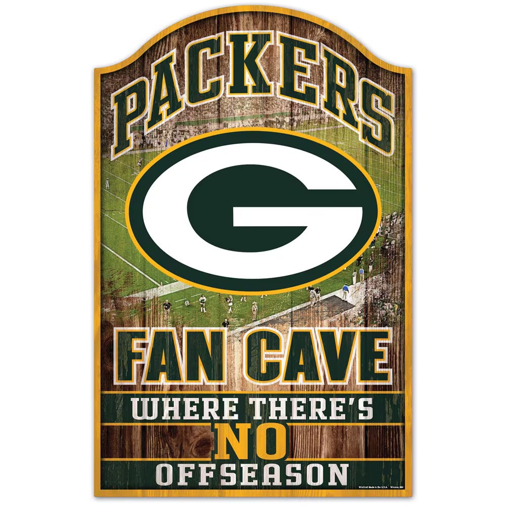 Green Bay Packers NFL Fan Cave Wood Sign – (UK Stock) - UKASSNI
