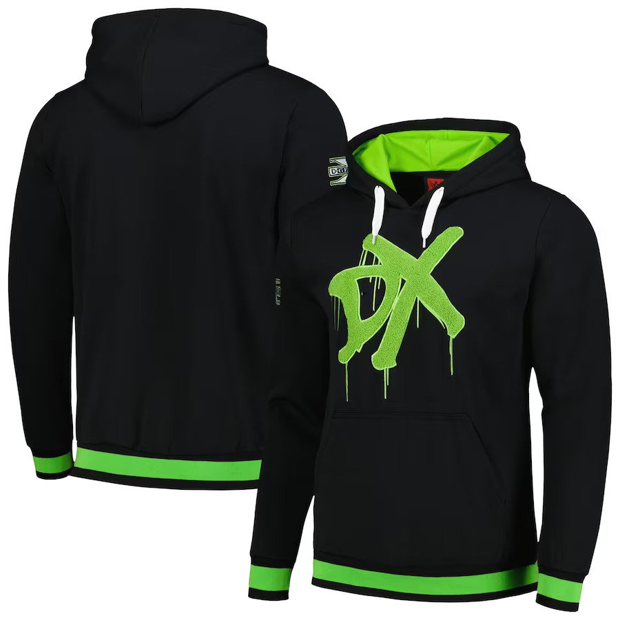 WWE - D-Generation X Chenille Pullover Hoodie - Black/Green - UKASSNI