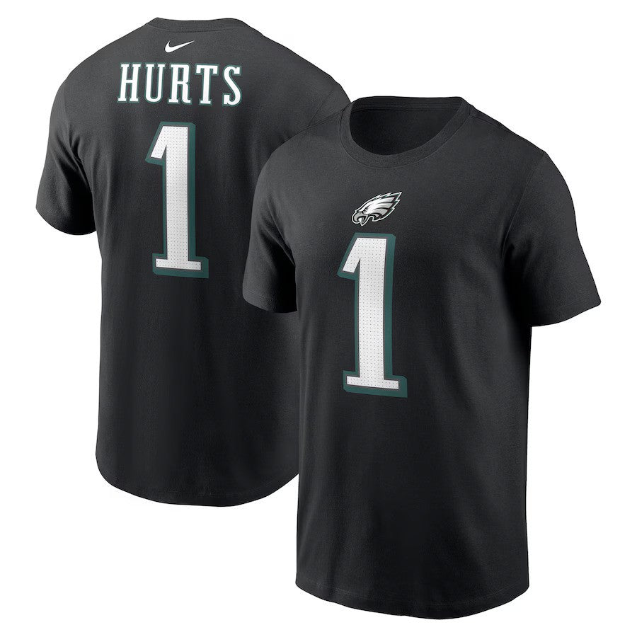 Jalen Hurts NFL Philadelphia Eagles Nike Player Name & Number T-Shirt – Black (USA Stock) - UKASSNI