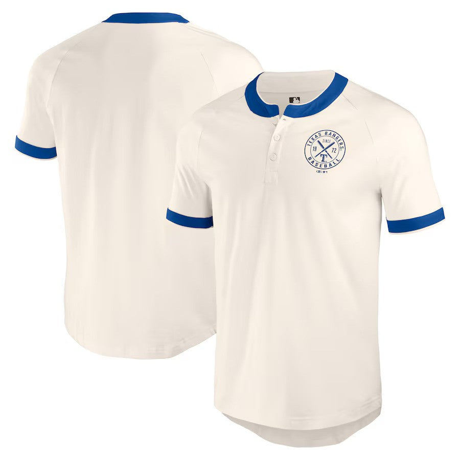Texas Rangers Darius Rucker Collection by Fanatics Henley Raglan T-Shirt - White - UKASSNI