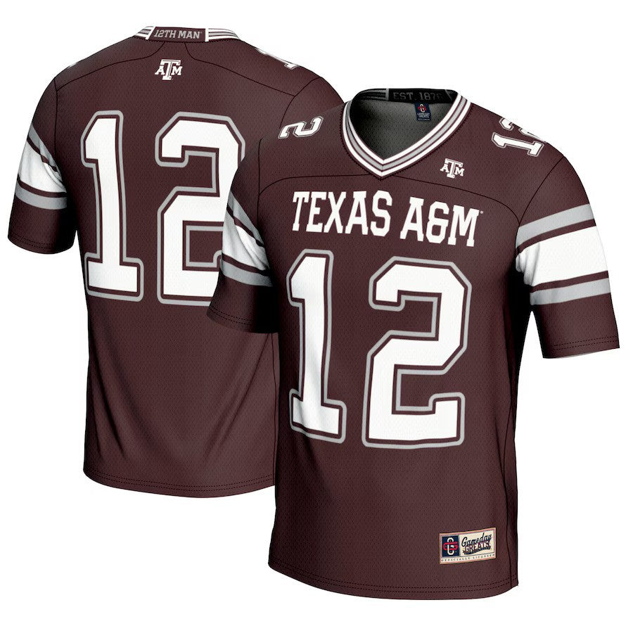 #12 Texas A&M Aggies GameDay Greats Football Lightweight Fashion Jersey - Maroon - UKASSNI