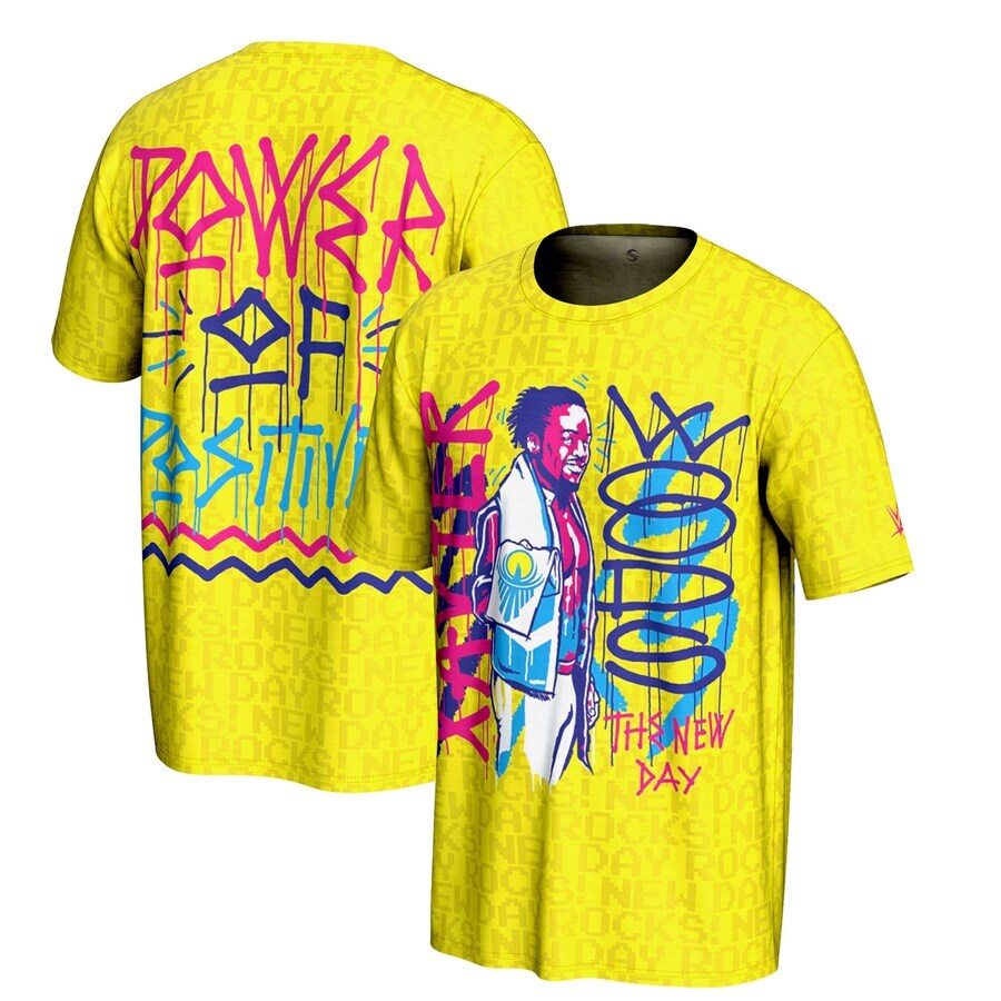 The New Day WWE ProSphere Xavier Woods T-Shirt - Yellow - UKASSNI