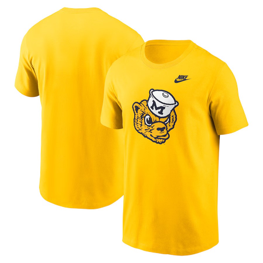 Michigan Wolverines Nike Legacy Alternate Logo T-Shirt - Maize - UKASSNI