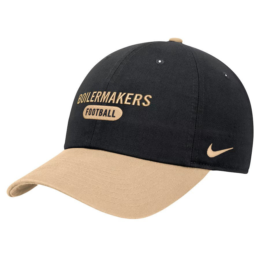 Purdue Boilermakers NCAA Nike Colorblock Club Adjustable Hat - Black (USA Stock) - UKASSNI