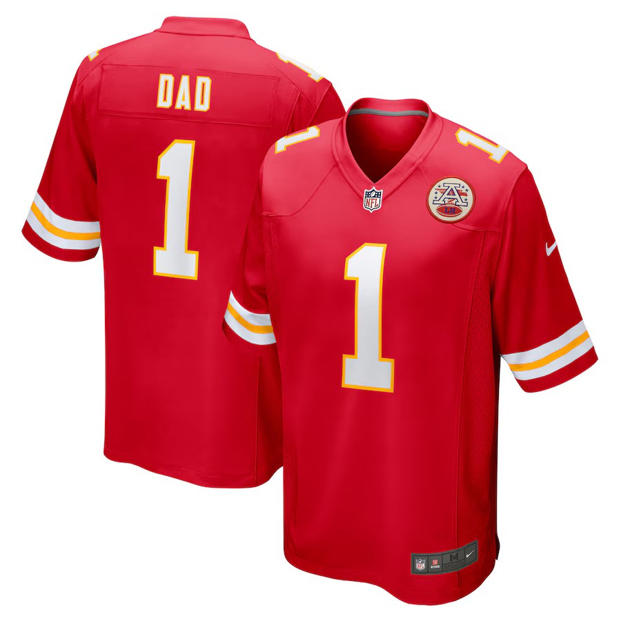 Number 1 Dad Kansas City Chiefs Nike Game Jersey - Red - UKASSNI