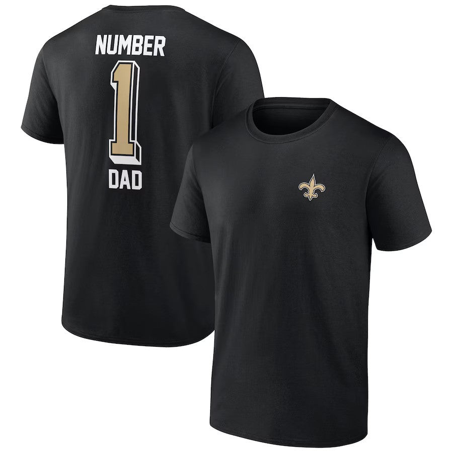 New Orleans Saints Number One Dad T-Shirt - Black - UKASSNI