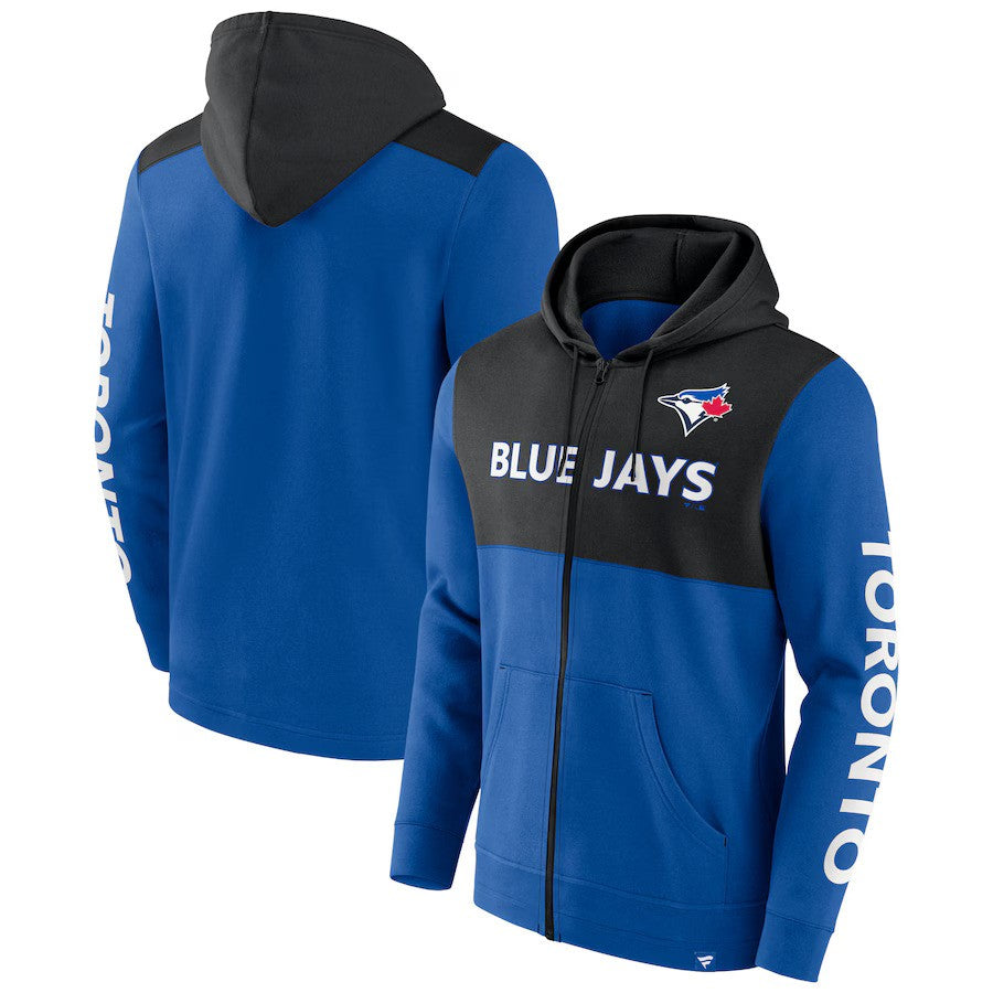 Toronto Blue Jays Fanatics Ace Hoodie Full-Zip Sweatshirt - Royal/Black - UKASSNI