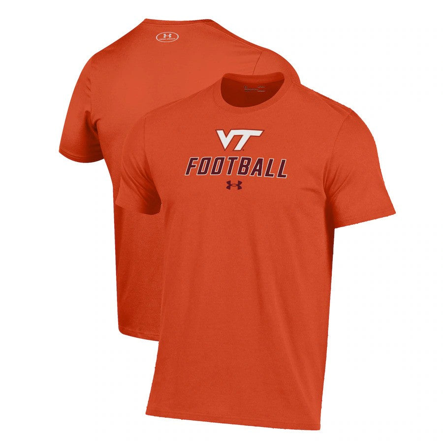 Virginia Tech Hokies NCAA Under Armour Football Performance T-Shirt - Orange (USA Stock) - UKASSNI