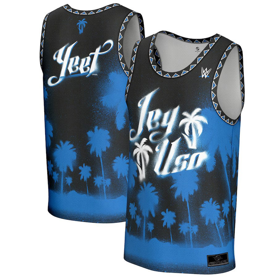 Jey Uso WWE ProSphere Palm Basketball Fashion Jersey – Black (USA Stock) - UKASSNI