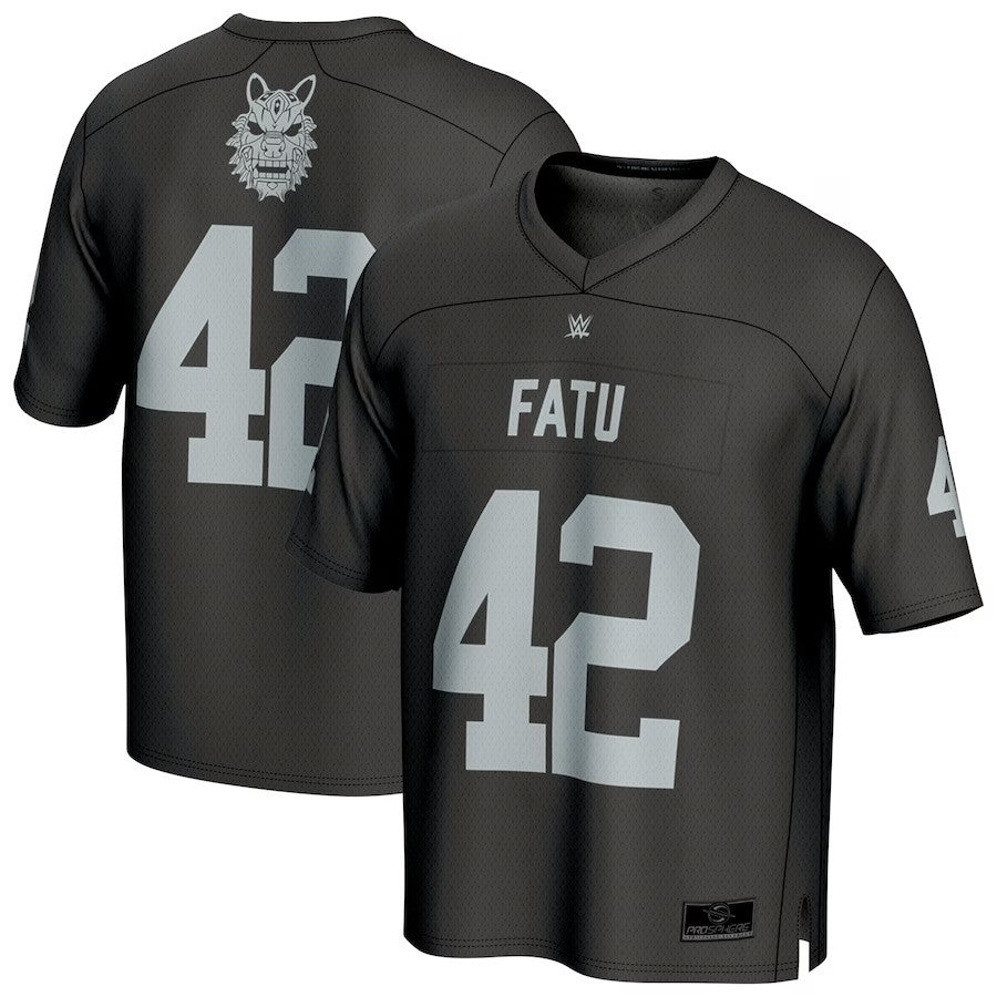 Jacob Fatu WWE ProSphere Football Jersey – Black (USA Stock) - UKASSNI
