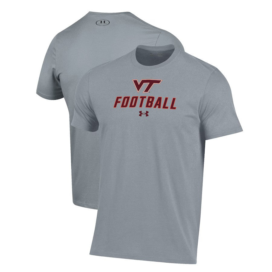 Virginia Tech Hokies NCAA Under Armour Football Performance T-Shirt - Grey (USA Stock) - UKASSNI