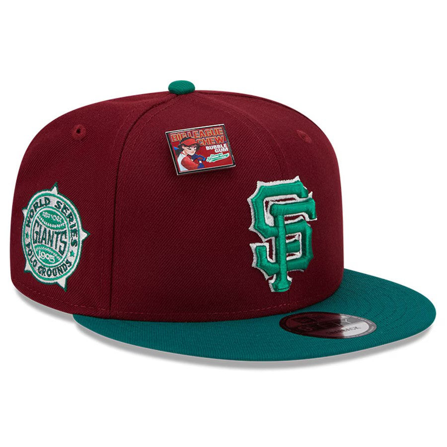 San Francisco Giants New Era Strawberry Big League Chew Flavor Pack 9FIFTY Snapback Hat - Cardinal/ Green - UKASSNI