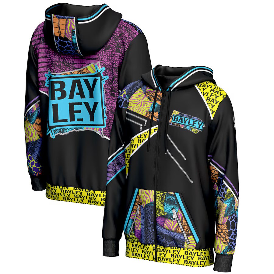Bayley WWE ProSphere Full-Zip Hoodie – Black (USA Stock) - UKASSNI