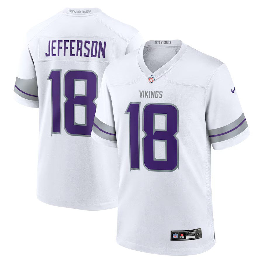 Minnesota Vikings NFL UK Justin Jefferson Nike Alternate Game Player Jersey – White (UK Stock) - UKASSNI