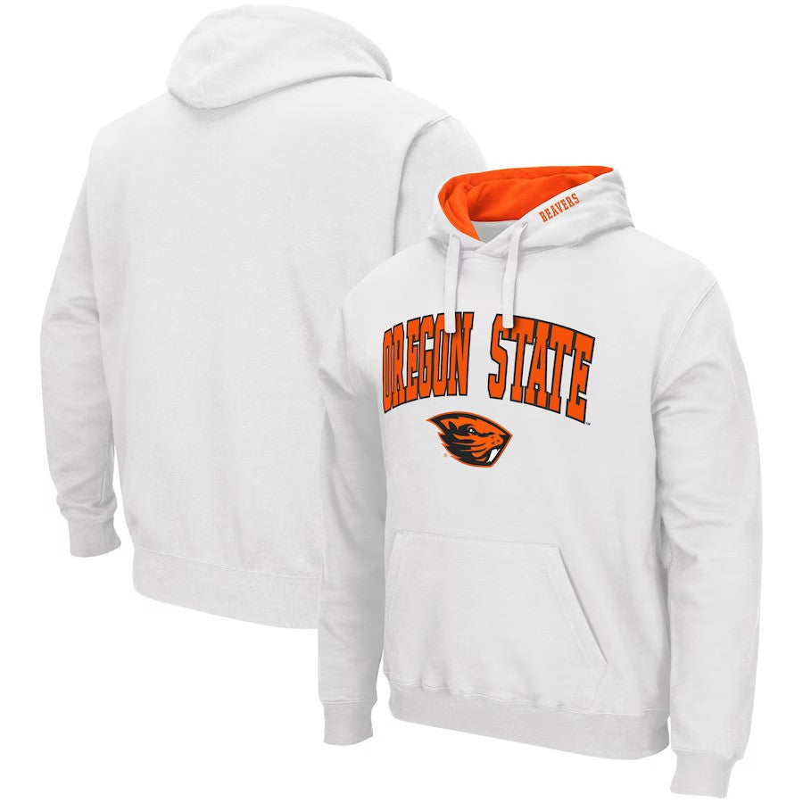 Oregon State Beavers Colosseum Arch & Logo 3.0 Pullover Hoodie - White - UKASSNI