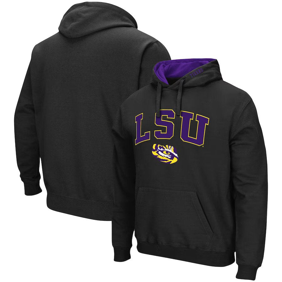 LSU Tigers Colosseum Arch & Logo 3.0 Pullover Hoodie - Black - UKASSNI