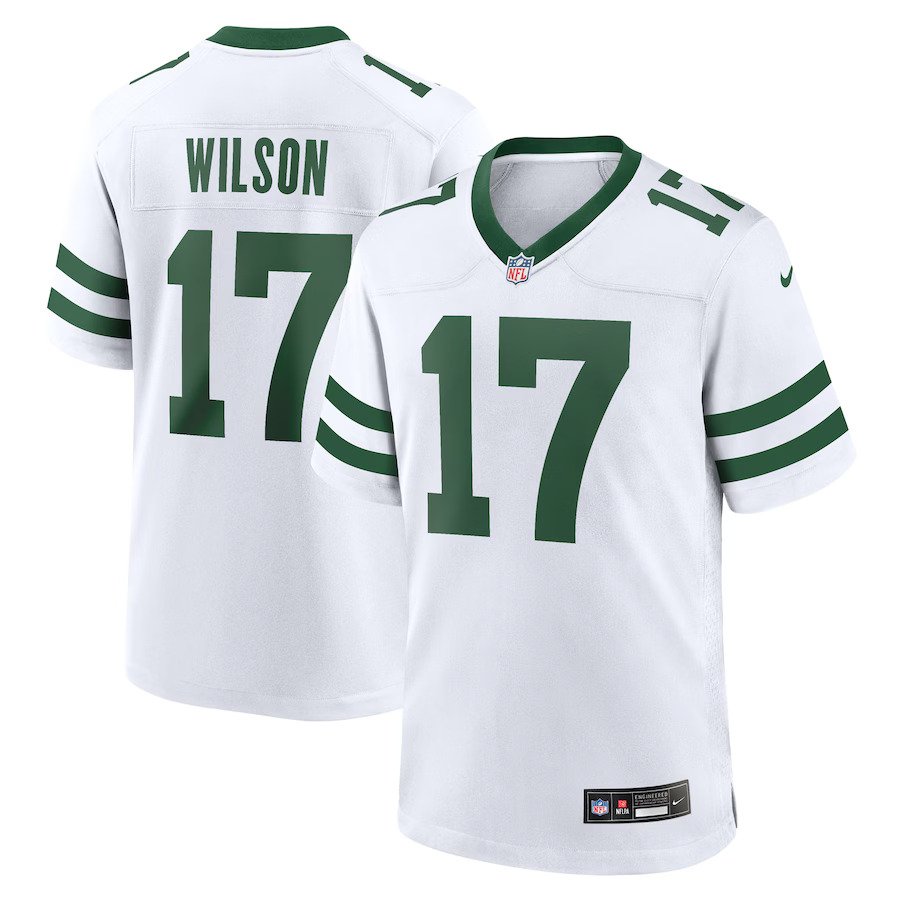 Garrett Wilson New York Jets Nike Legacy Player Game Jersey - White - UKASSNI