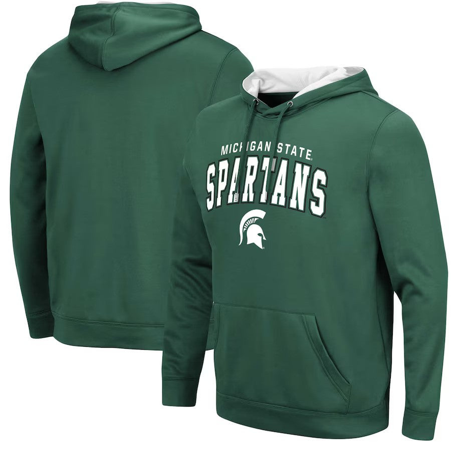 Michigan State Spartans NCAA Colosseum Resistance Pullover Hoodie – Green (USA Stock) - UKASSNI