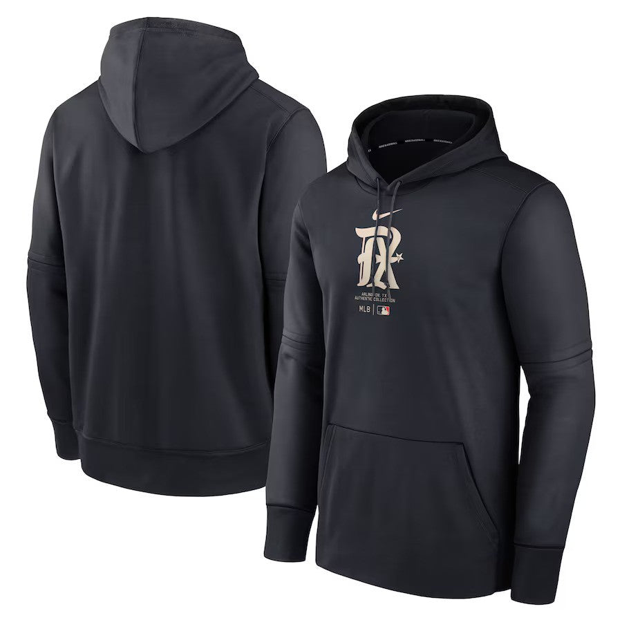 Texas Rangers Nike Authentic Collection City Connect Practice Performance Pullover Hoodie - Navy - UKASSNI