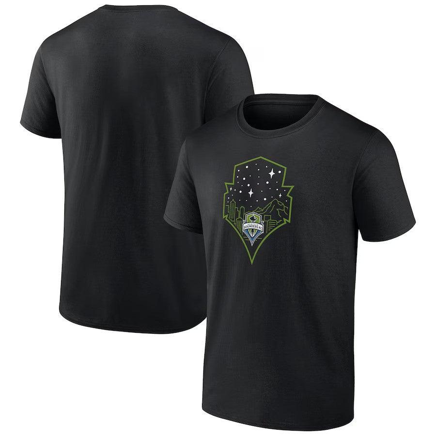 Seattle Sounders FC Fanatics Branded Hometown Collection Team T-Shirt - Black - UKASSNI