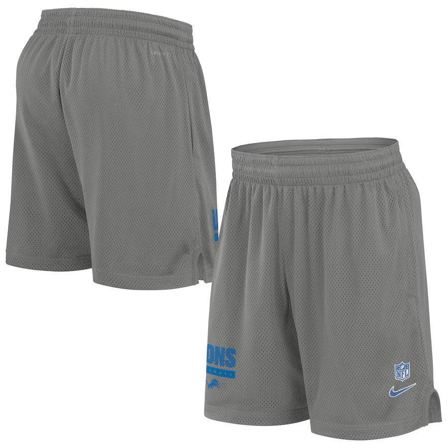 Detroit Lions Nike 2024 Sideline Performance Mesh Shorts - Gray - UKASSNI