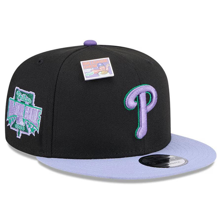Philadelphia Phillies New Era Grape Big League Chew Flavor Pack 9FIFTY Snapback Hat - Black/ Purple