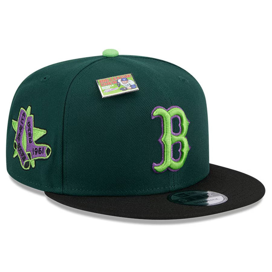 Boston Red Sox New Era Sour Apple Big League Chew Flavor Pack 9FIFTY Snapback Hat - Green/ Black