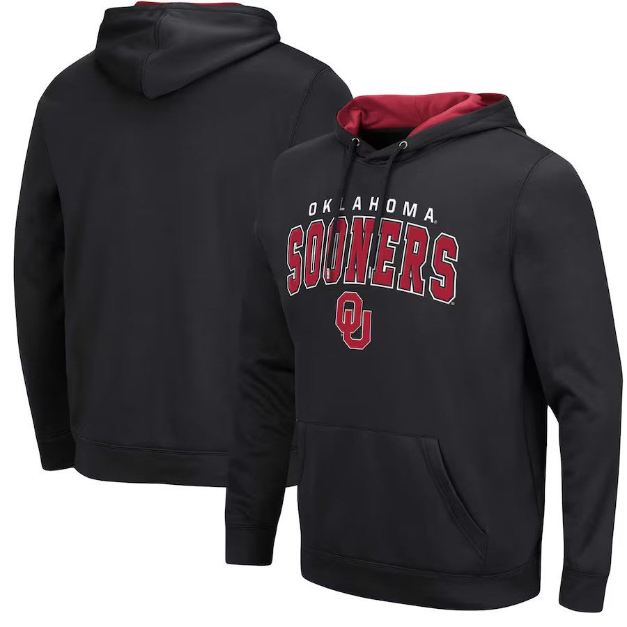 Oklahoma Sooners NCAA Colosseum Resistance Pullover Hoodie – Black (USA Stock) - UKASSNI