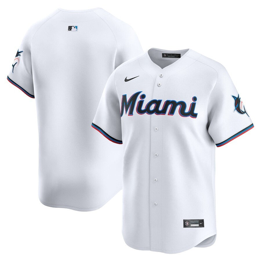 Miami Marlins Nike Home Limited Jersey - White - UKASSNI