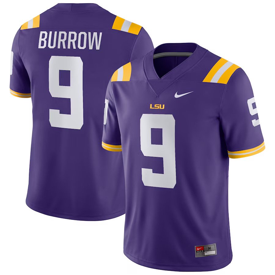 Joe Burrow LSU Tigers Nike Player Game Jersey - Purple - UKASSNI
