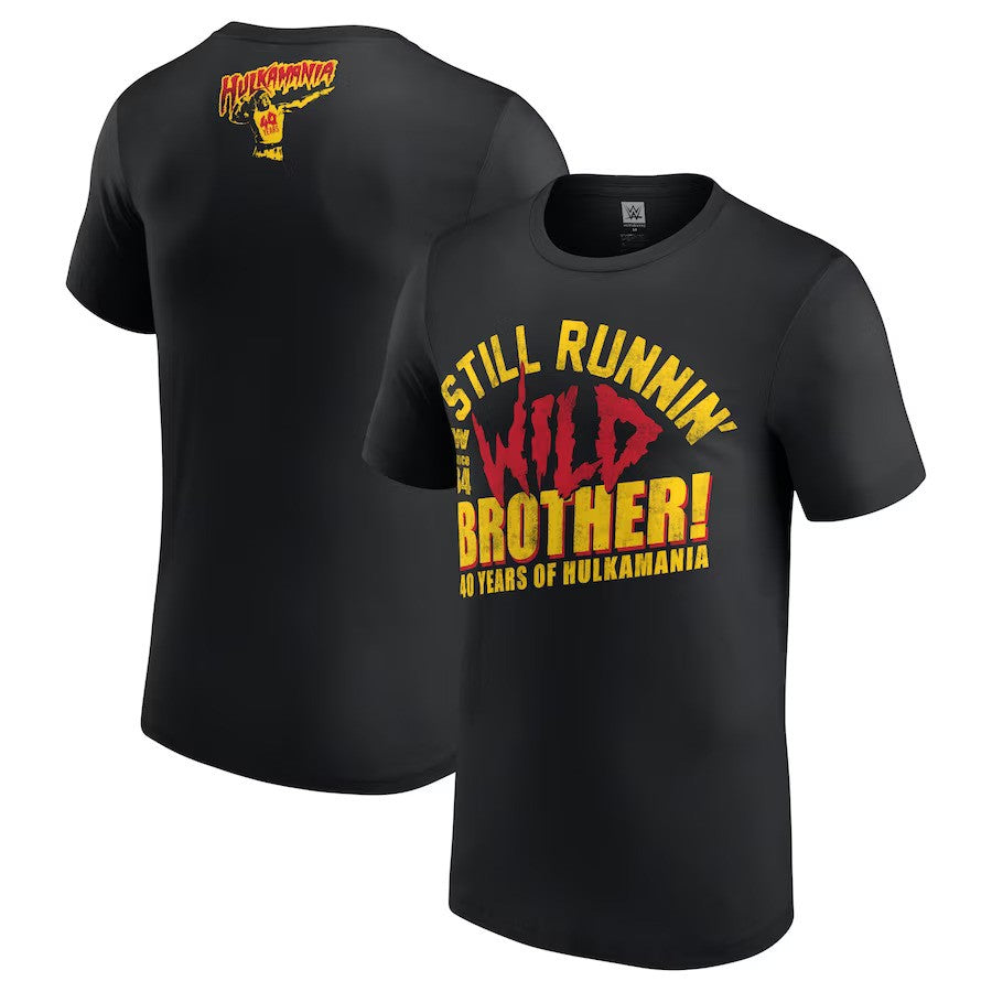 Hulk Hogan 40 Years Still Runnin' Wild T-Shirt - Black - UKASSNI