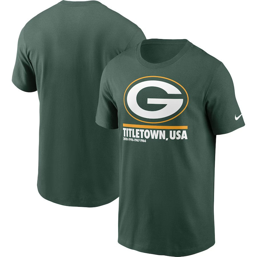 Green Bay Packers Nike Hometown Collection Title Town T-Shirt - Green - UKASSNI