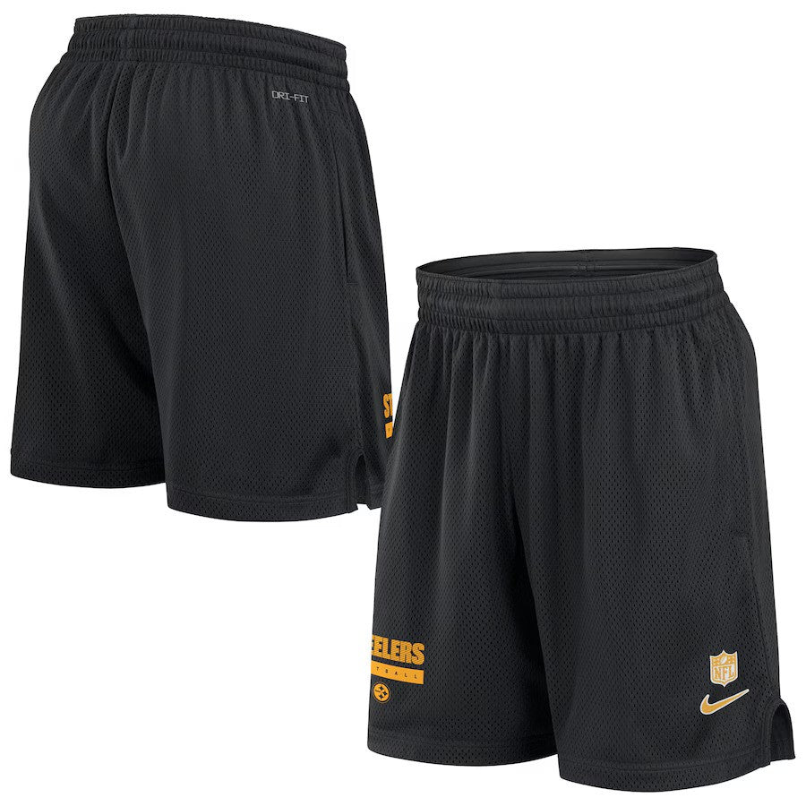 Pittsburgh Steelers Nike 2024 Sideline Performance Mesh Shorts - Black - UKASSNI