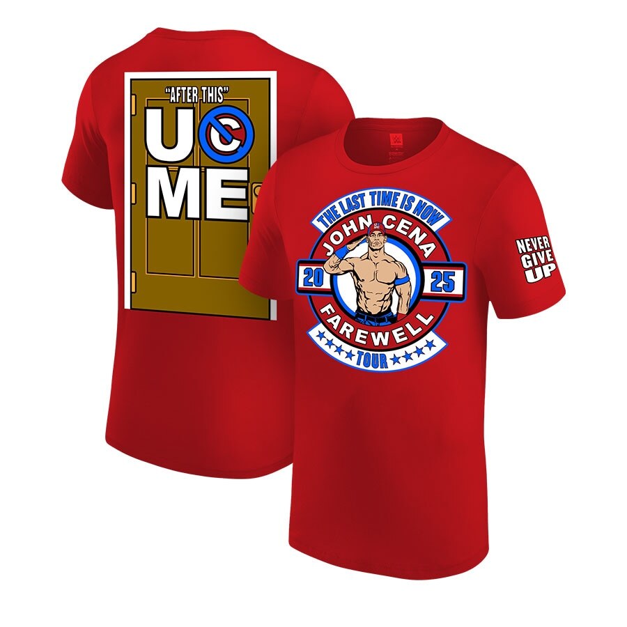 John Cena WWE UK XL Farewell Tour T-Shirt - Red - UKASSNI