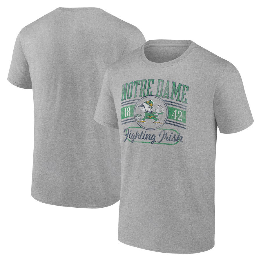 Notre Dame Fighting Irish Oversized Icon T-Shirt - Heather Gray - UKASSNI