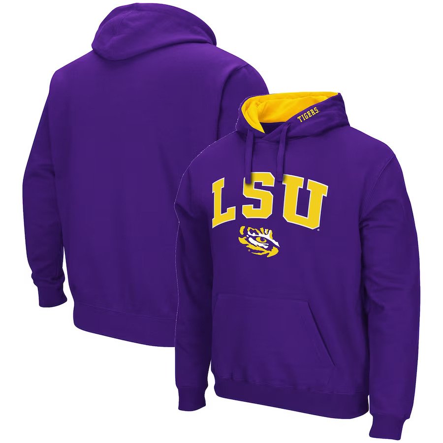 LSU Tigers Colosseum Arch & Logo 3.0 Pullover Hoodie - Purple - UKASSNI
