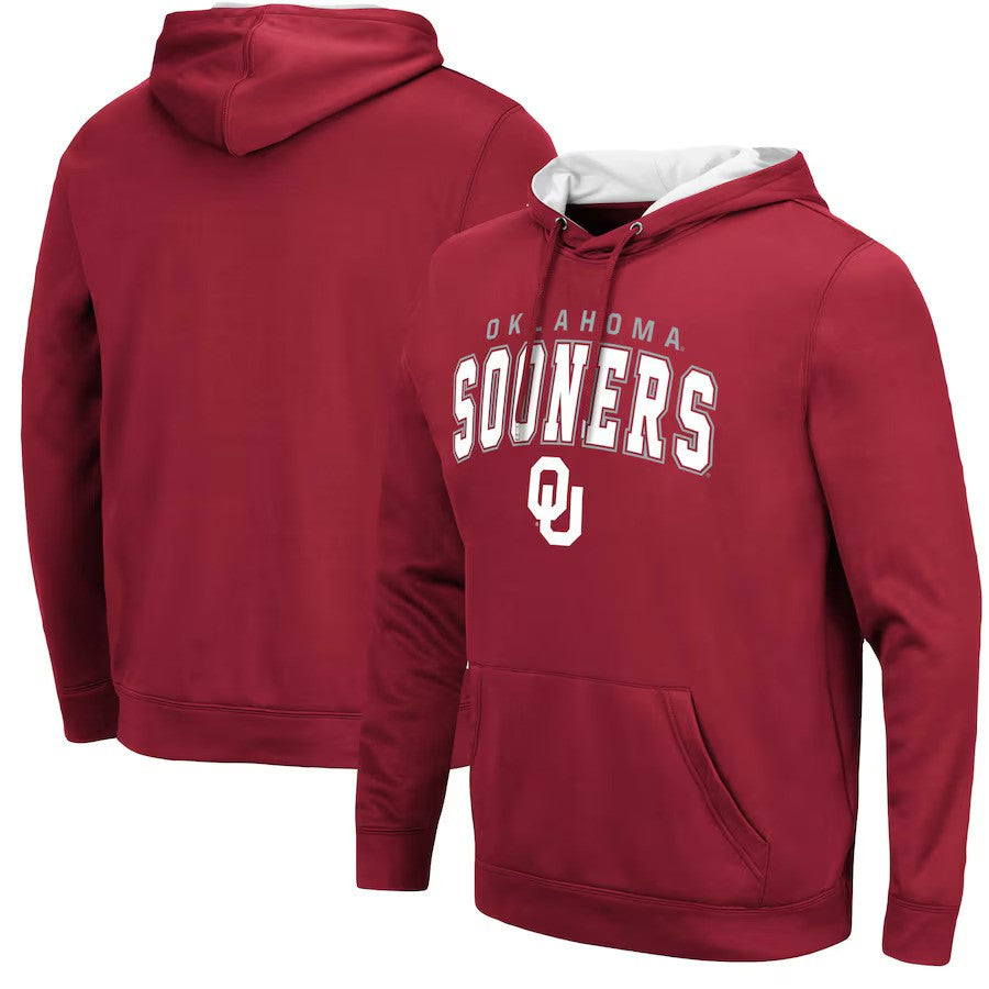 Oklahoma Sooners NCAA Colosseum Resistance Pullover Hoodie – Crimson (USA Stock) - UKASSNI