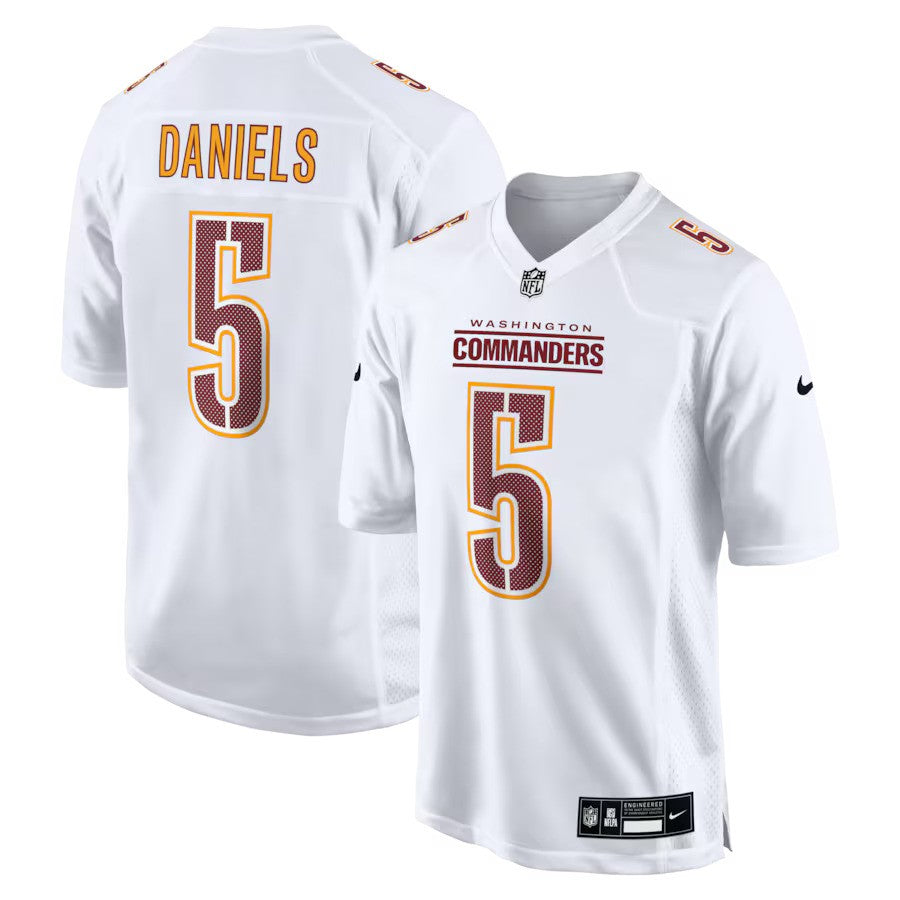Washington Commanders NFL Jayden Daniels Nike Fashion Jersey – Tundra White (USA Stock) - UKASSNI
