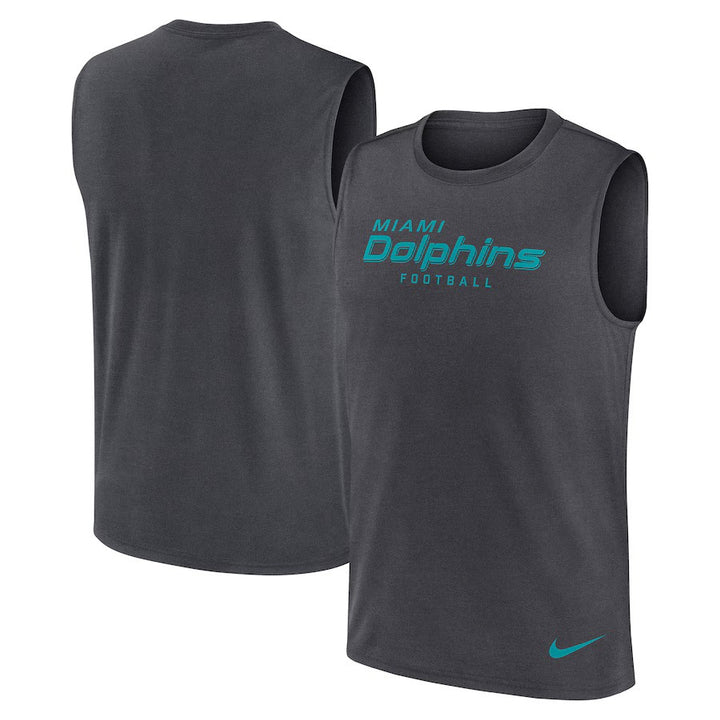 Miami Dolphins NFL Nike Primetime Legend Performance Muscle Tank Top - Gray - UKASSNI