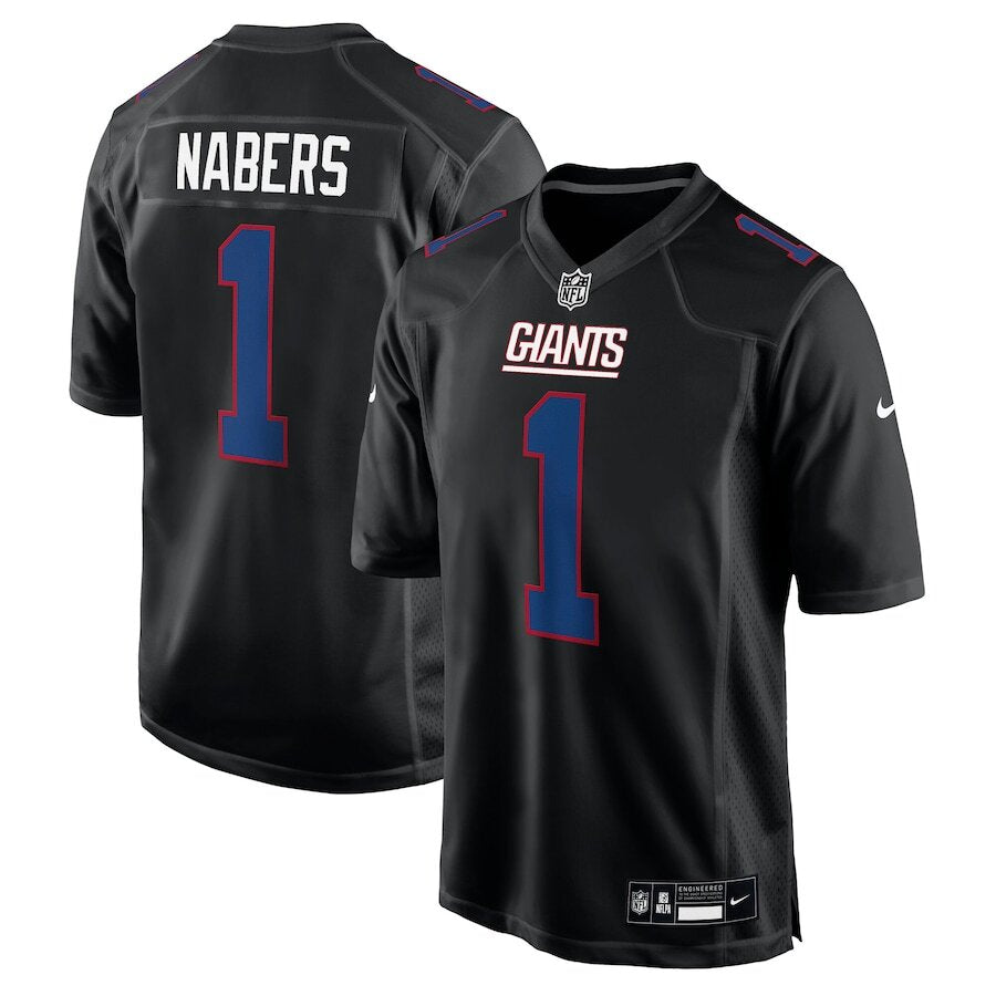 Malik Nabers NFL New York Giants Nike Fashion Jersey - Carbon Black - UKASSNI