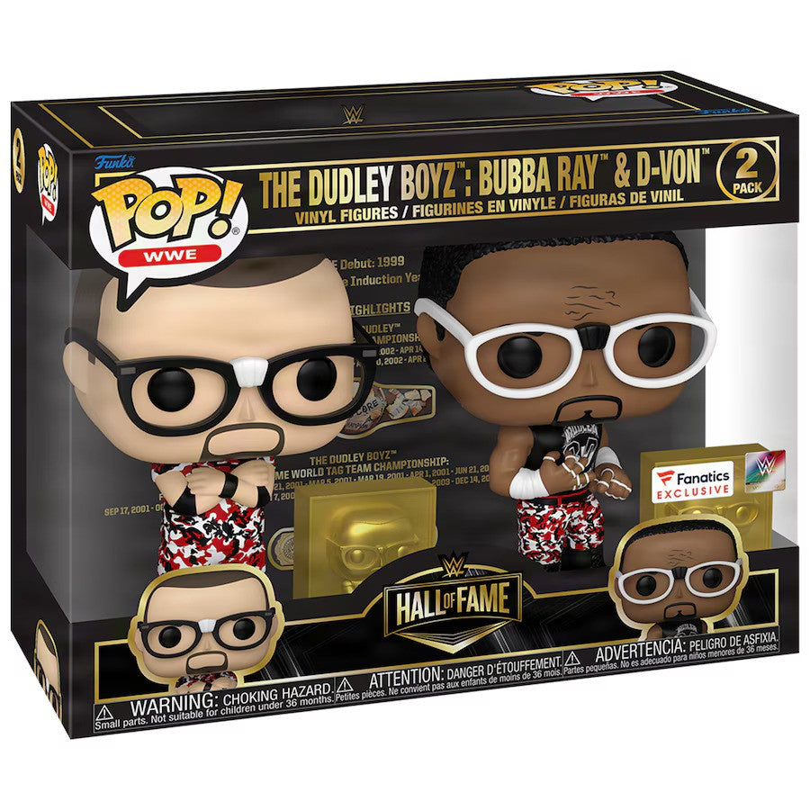 The Dudley Boyz Funko Fanatics Exclusive WWE Hall of Fame Red Camo Two-Pack Pop! Figure Set (USA Stock) - UKASSNI