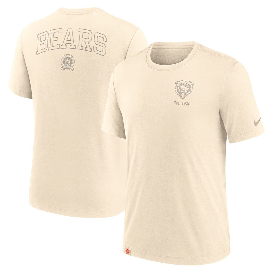 Chicago Bears NFL Nike Glory Tri-Blend T-Shirt - Cream - UKASSNI