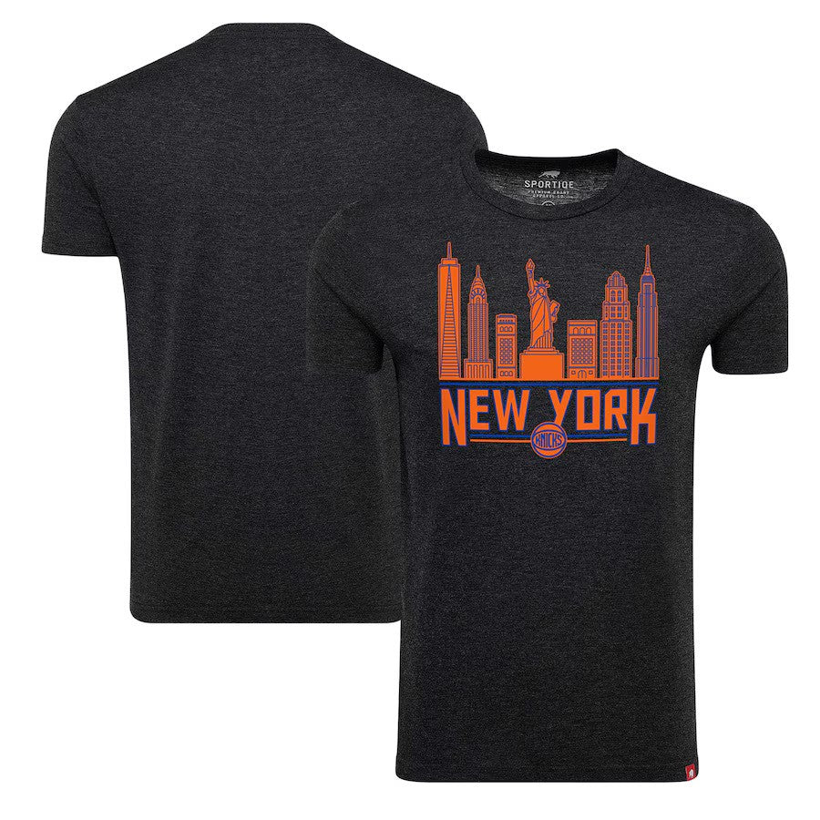 New York Knicks Sportiqe Unisex Comfy Super Soft Tri-Blend T-Shirt - Black - UKASSNI