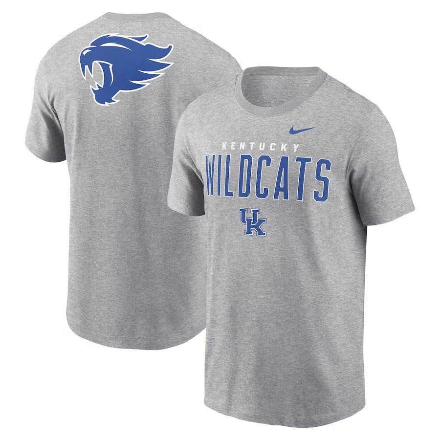 Kentucky Wildcats Nike Campus 2-Hit Primary Mascot T-Shirt - Heather Gray - UKASSNI