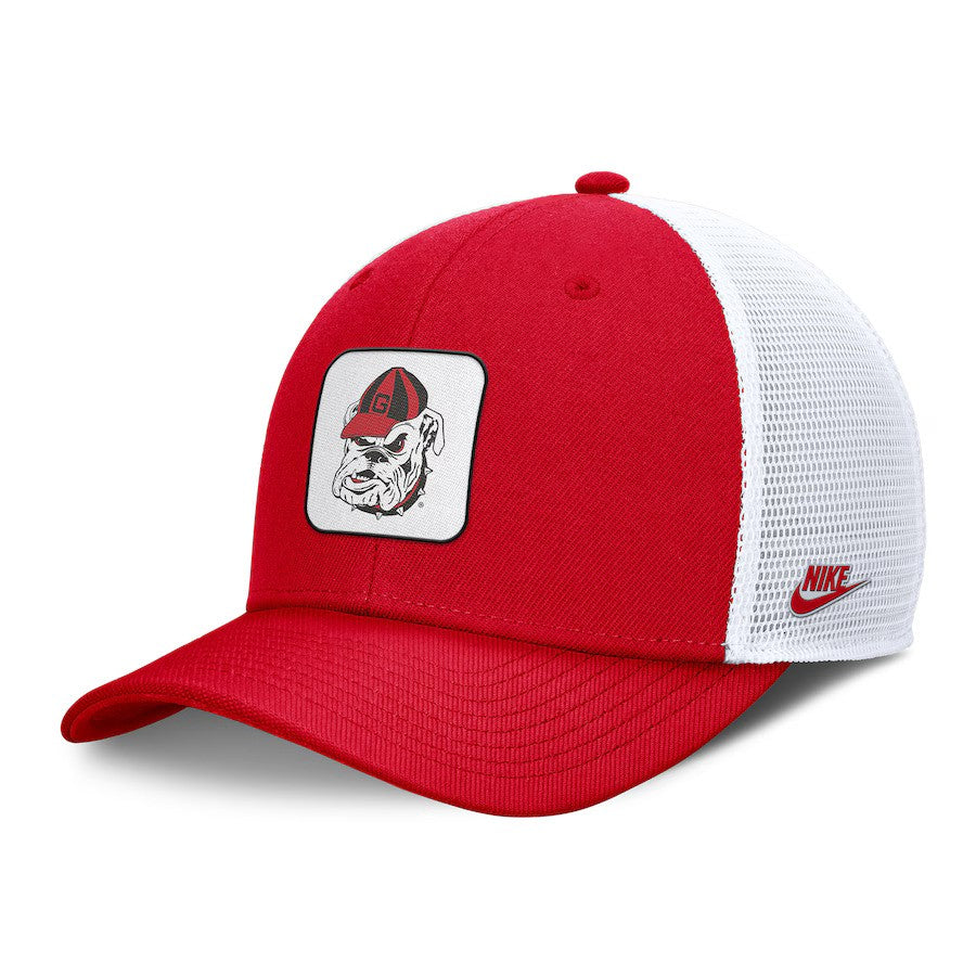 Georgia Bulldogs Nike Legacy Rise Mascot Trucker Adjustable Hat - Red/White - UKASSNI