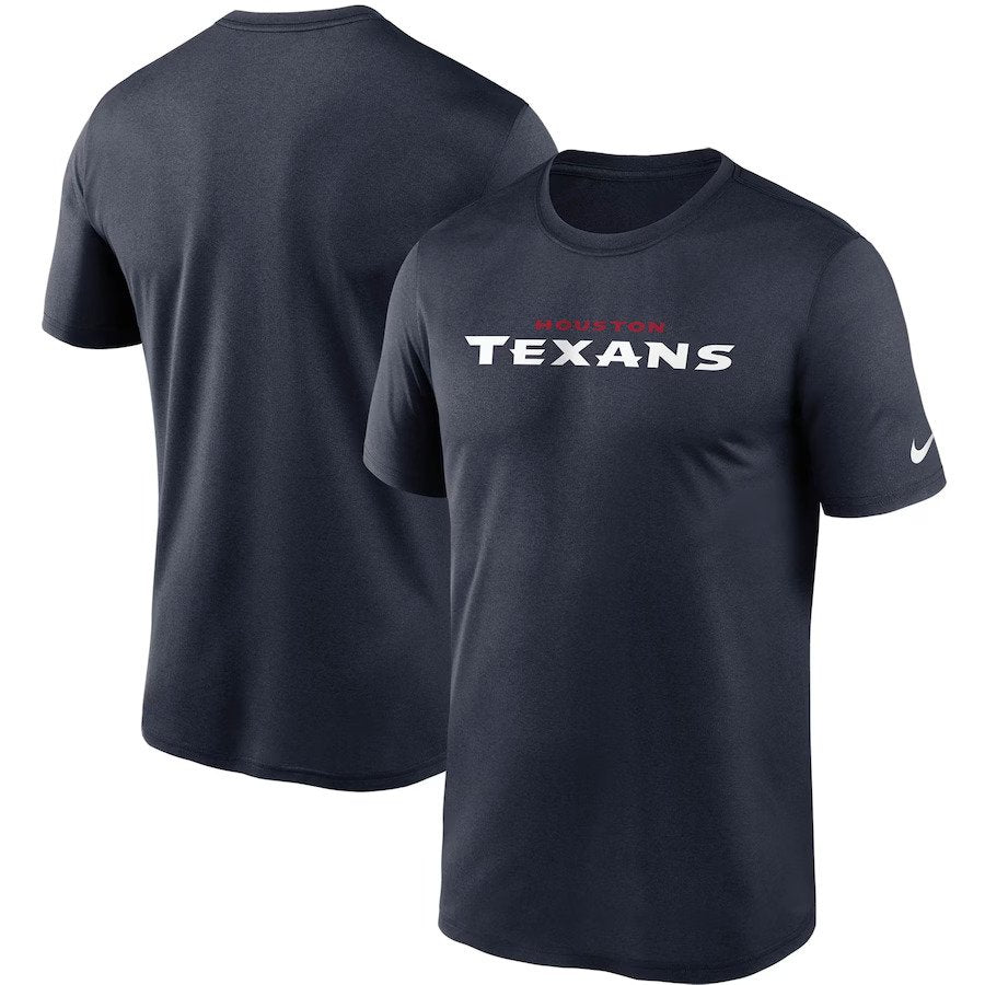 Houston Texans NFL UK Nike Wordmark Legend Performance T-Shirt - Navy - UKASSNI