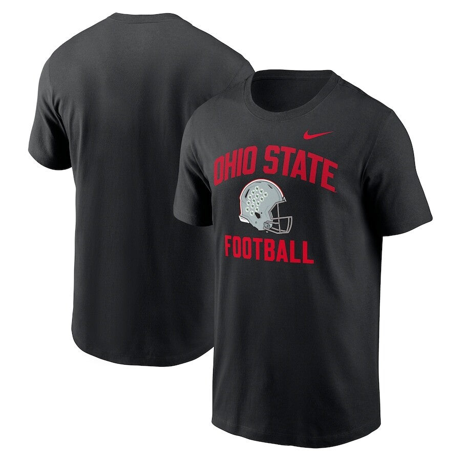 Ohio State Buckeyes Nike Campus Football Helmet T-Shirt - Black - UKASSNI