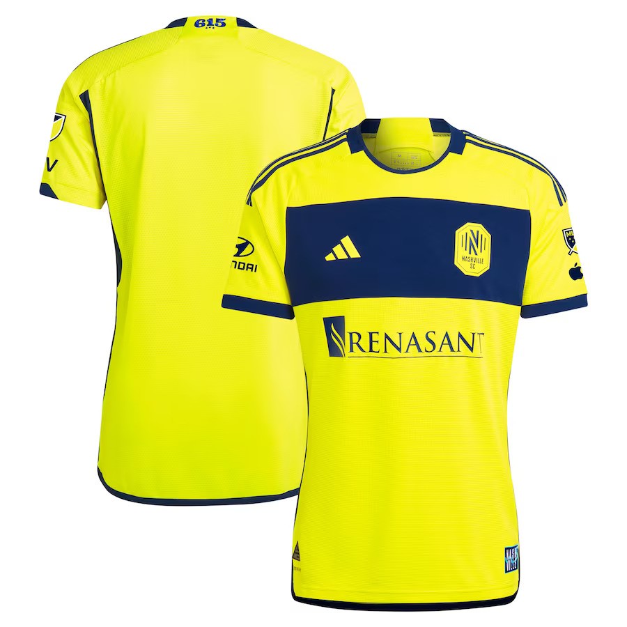 Nashville SC adidas 2024 The 615 Kit Authentic Jersey - Yellow - UKASSNI