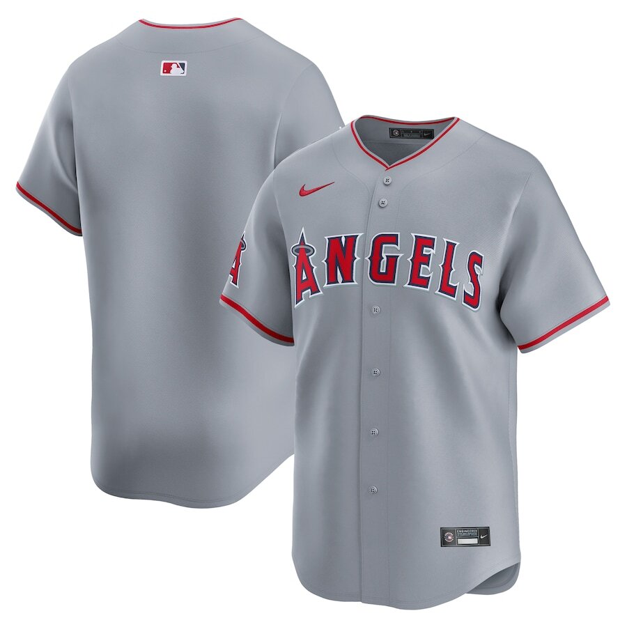 Los Angeles Angels Nike Away Limited Jersey - Gray - UKASSNI